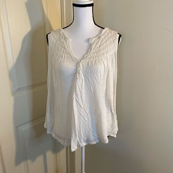 We the Free, sleeveless, linen/cotton blend top - Picture 1 of 9